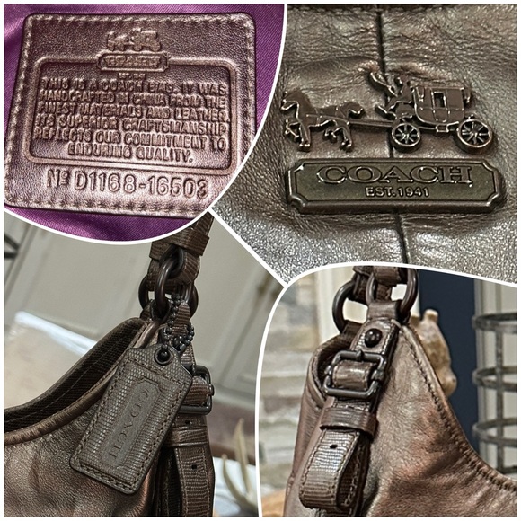 COACH Madison Maggie Shoulder Bag in Metallic Antiqued Bronze, GUC - Picture 13 of 16